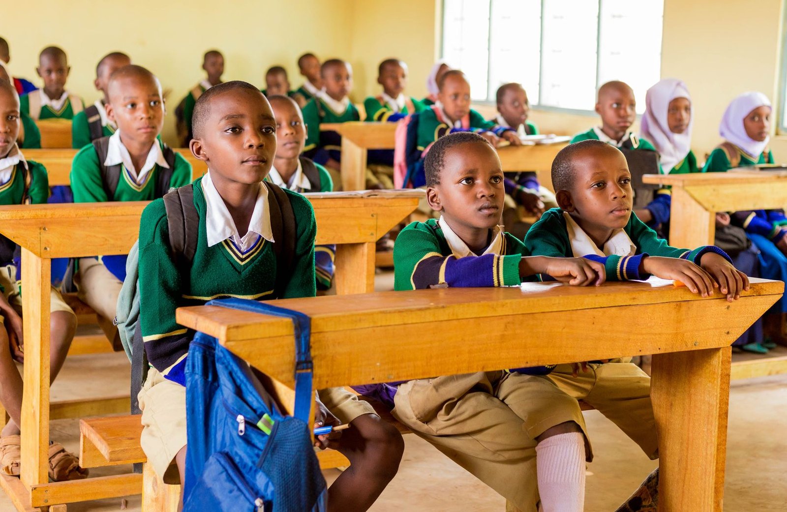 Pupils seated for a lesson